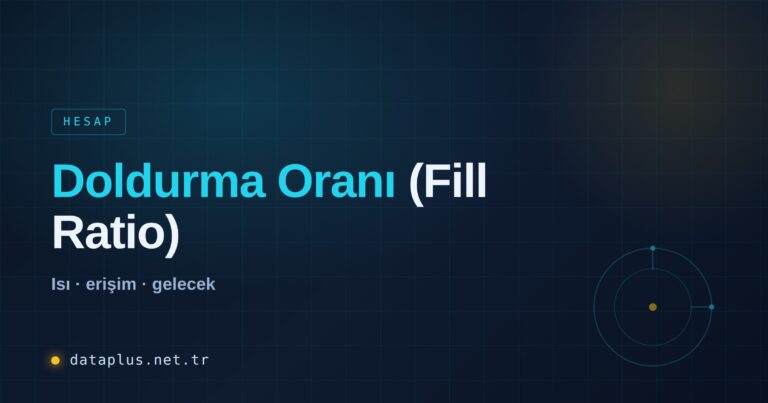 Kablo Doldurma Oranı (Fill Ratio) Hesabı